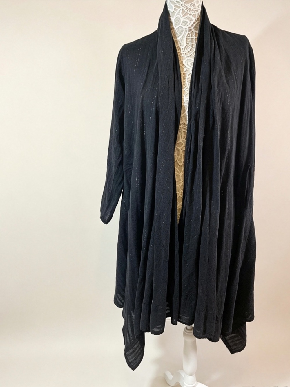 World Market Boho Black Maxi Wrap Cardigan S/M